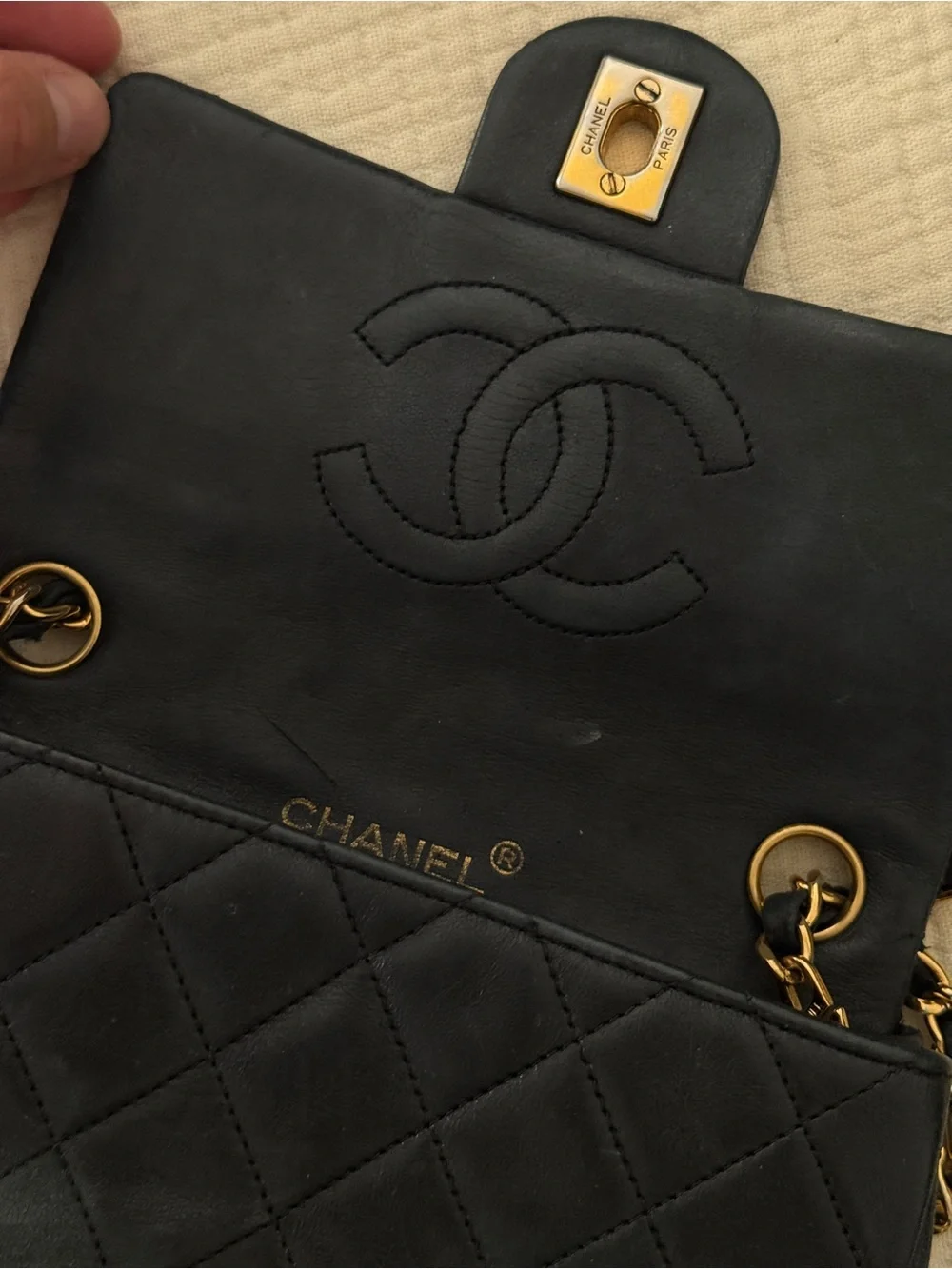 Chanel Vintage Quilted Lambskin Classic Flap Bag Mini